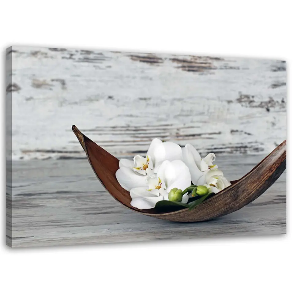 ⁨Painting on canvas, White orchid flowers (Size 90x60)⁩ at Wasserman.eu