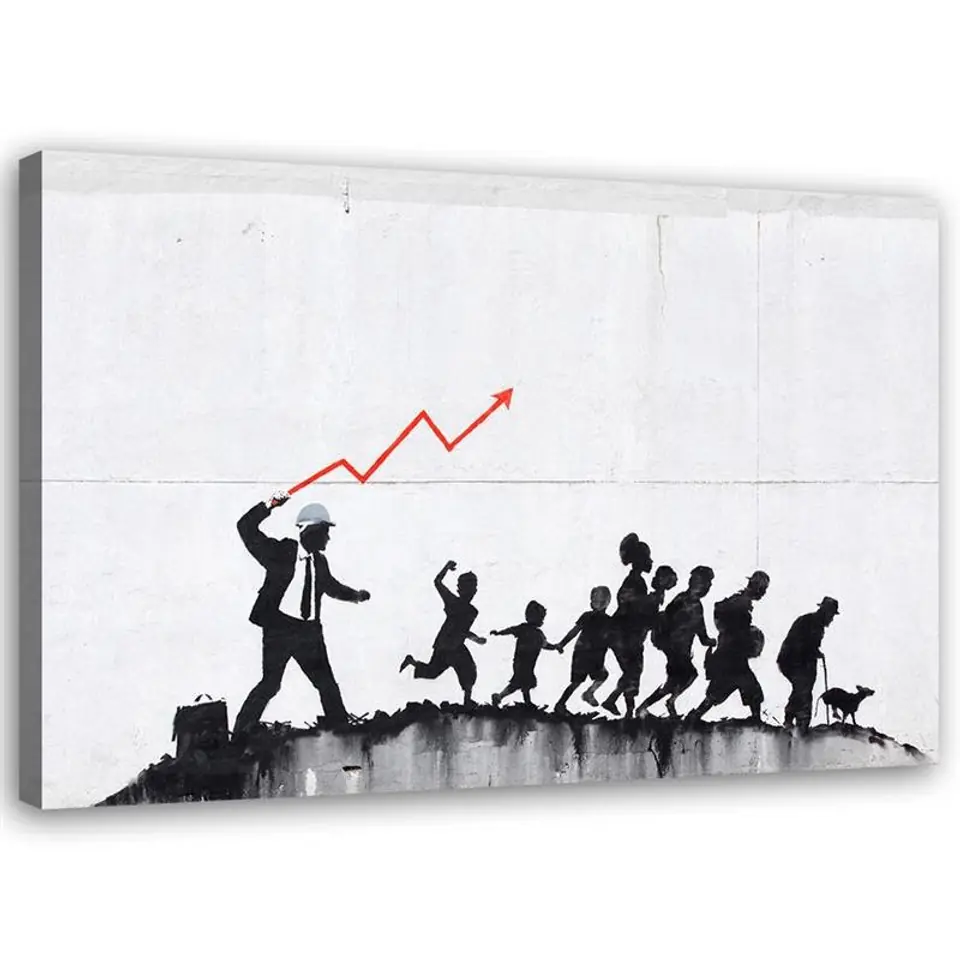 ⁨Obraz na płótnie, Banksy Ekomoniczna polityka (Rozmiar 60x40)⁩ w sklepie Wasserman.eu