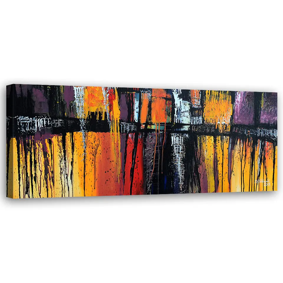 ⁨Obraz na płótnie, Kolorowa abstrakcja (Rozmiar 90x30)⁩ w sklepie Wasserman.eu