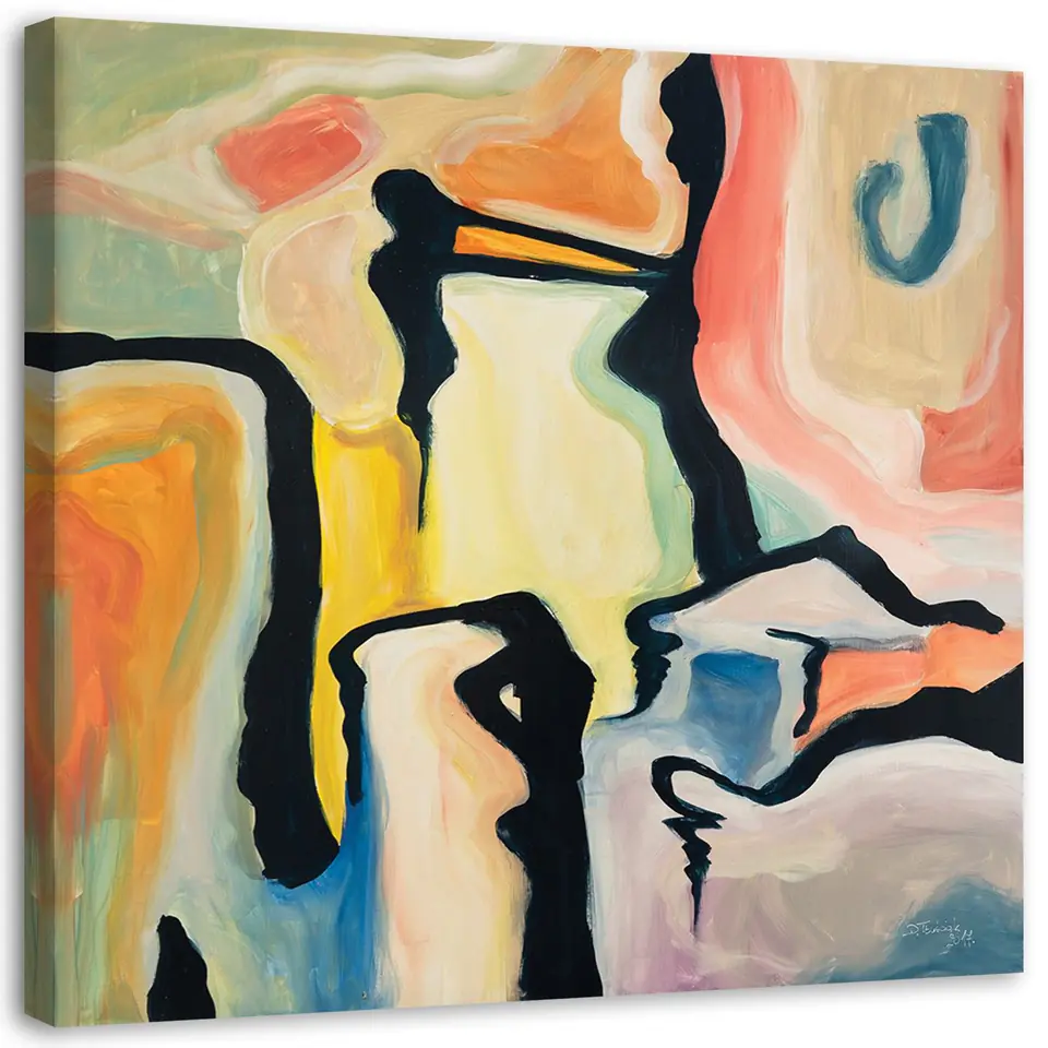 ⁨Obraz na płótnie, Pastelowa abstrakcja (Rozmiar 60x60)⁩ w sklepie Wasserman.eu