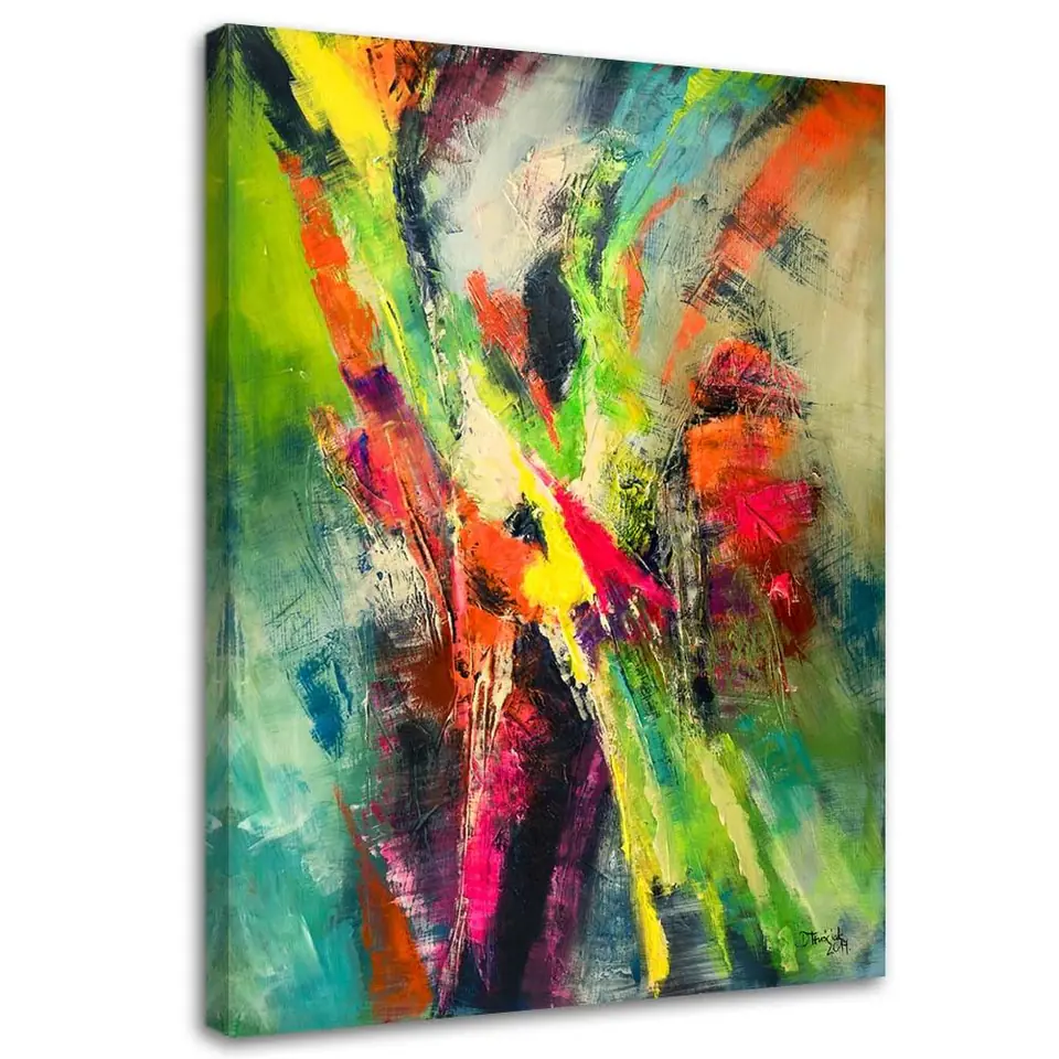 ⁨Obraz na płótnie, Kolorowa abstrakcja malowana (Rozmiar 80x120)⁩ w sklepie Wasserman.eu