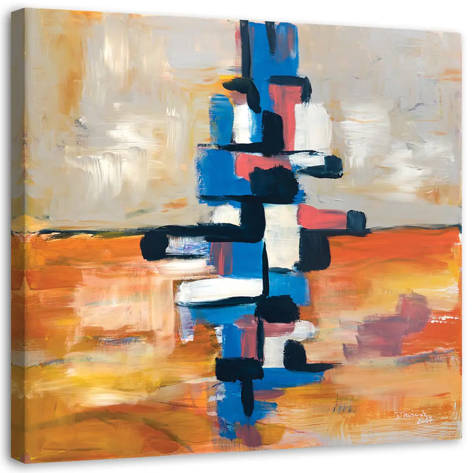 ⁨Obraz na płótnie, Abstrakcja kolorowa piramida (Rozmiar 40x40)⁩ w sklepie Wasserman.eu