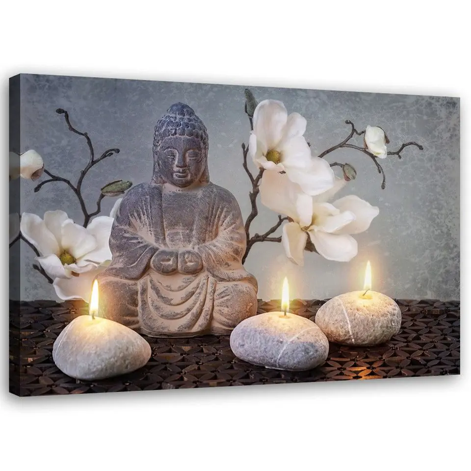 ⁨Obraz na płótnie, Budda zen kwiat orchidei (Rozmiar 60x40)⁩ w sklepie Wasserman.eu