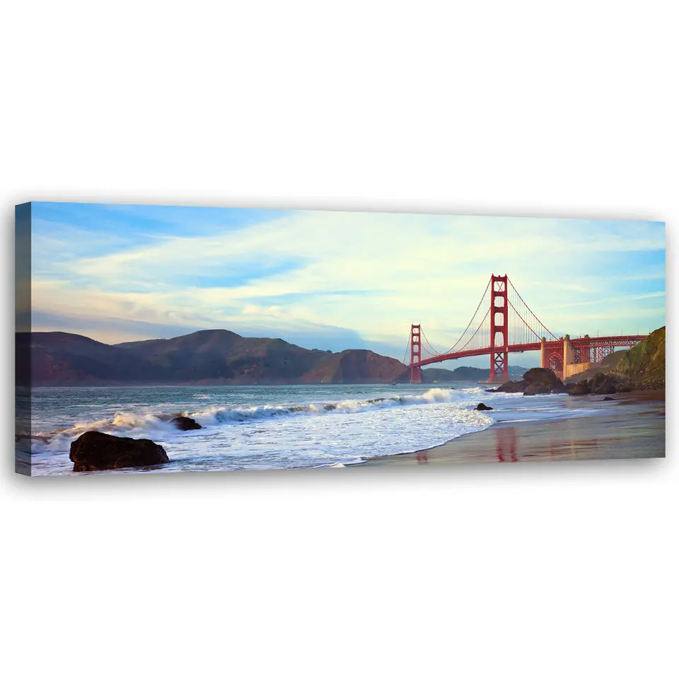 ⁨Obraz na płótnie, Golden Gate Bridge Most (Rozmiar 90x30)⁩ w sklepie Wasserman.eu