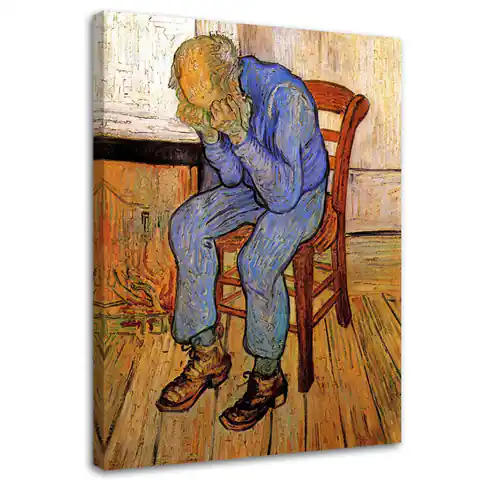 ⁨Obraz na płótnie, Stary człowiek w smutku - V. van Gogh reprodukcja (Rozmiar 40x60)⁩ w sklepie Wasserman.eu