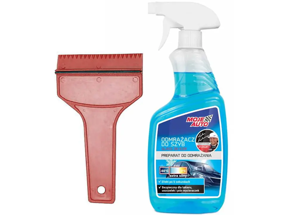 Windscreen de-icer 650ml with an atomizer + ice scraper at Wasserman.eu