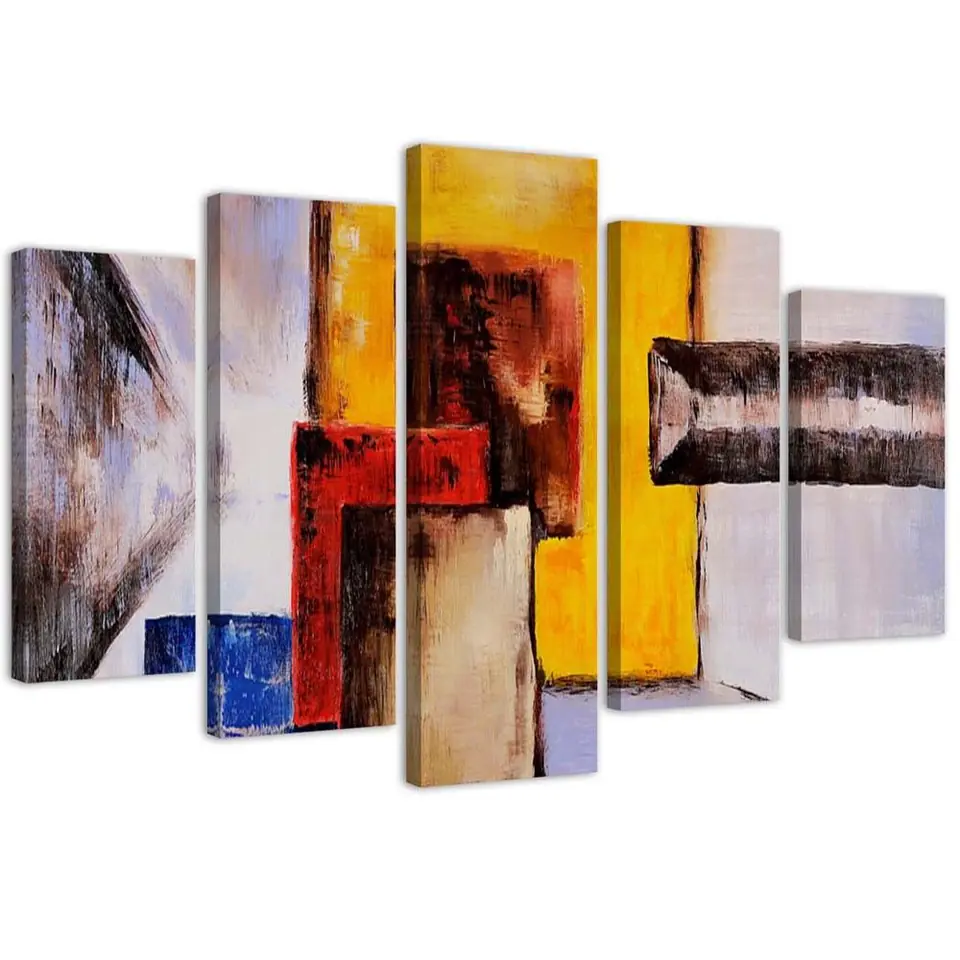 ⁨Five-part painting on canvas, Yellow solid (Size 100x70)⁩ at Wasserman.eu