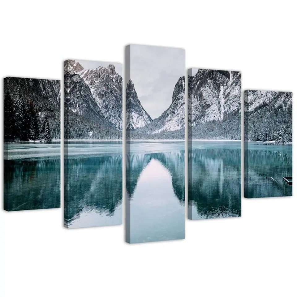 ⁨Five-part painting on canvas, Mountain landscape (Size 100x70)⁩ at Wasserman.eu