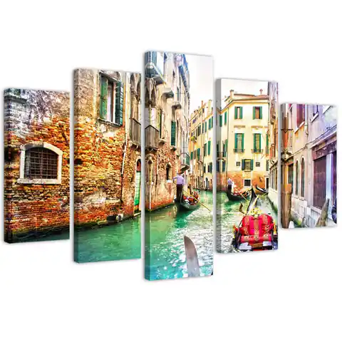 ⁨Obraz pięcioczęściowy na płótnie, Wyprawa do Wenecji (Rozmiar 100x70)⁩ w sklepie Wasserman.eu