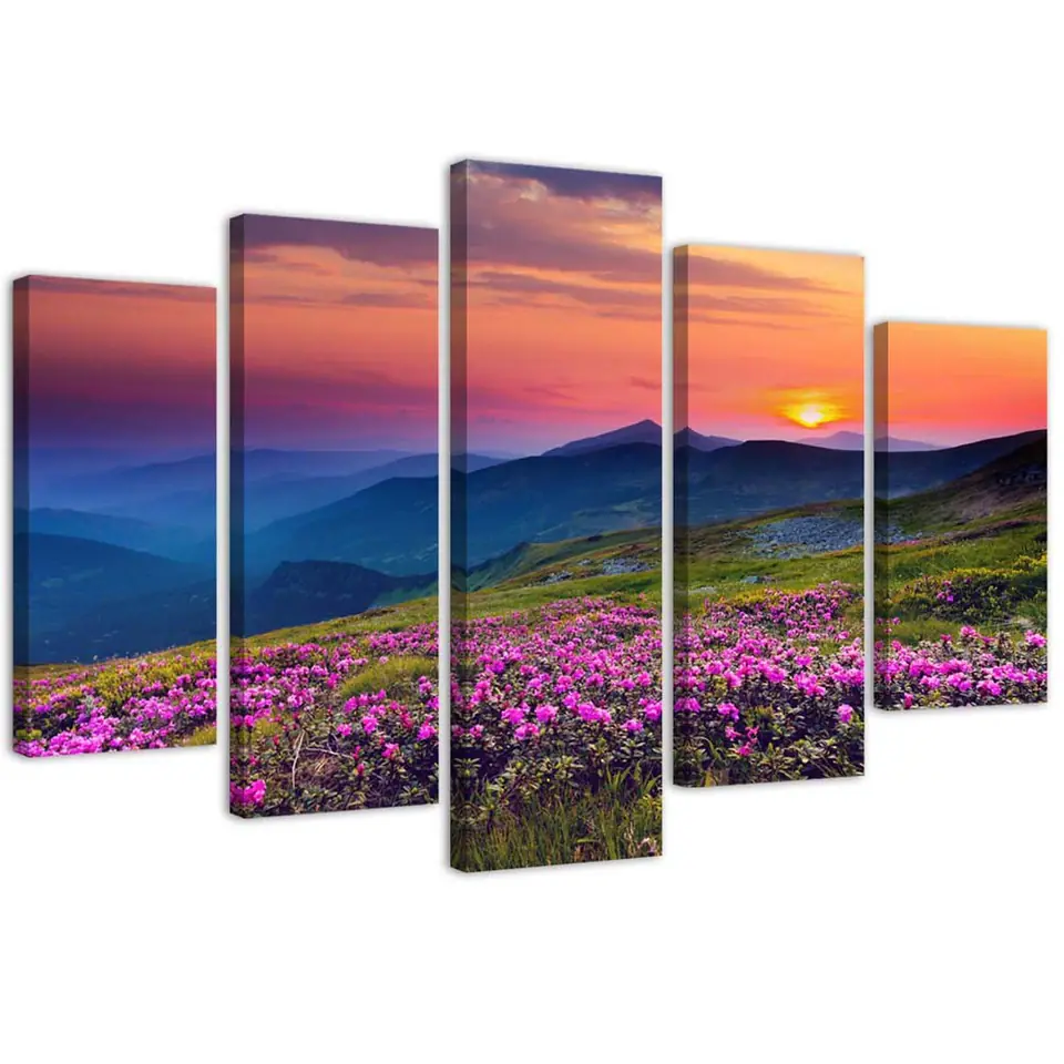 ⁨Five-part painting on canvas, Sunrise (Size 150x100)⁩ at Wasserman.eu