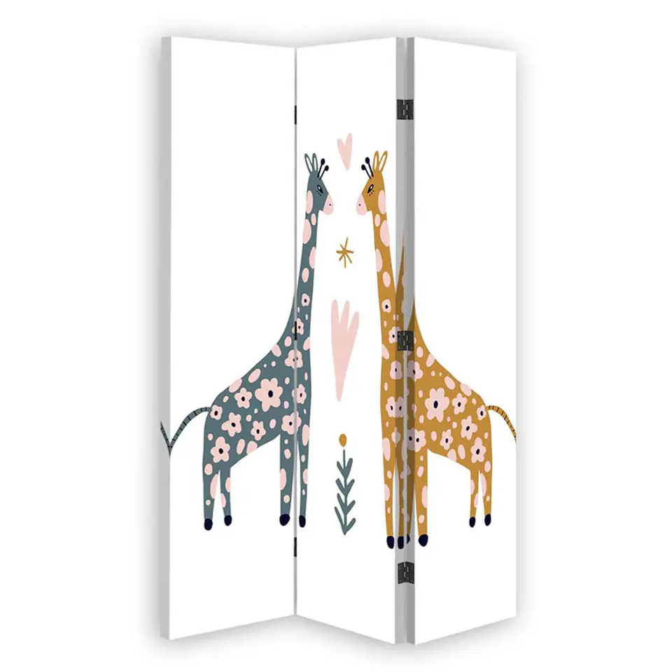 ⁨Double-sided cork screen, Colorful giraffes (Size 110x170)⁩ at Wasserman.eu