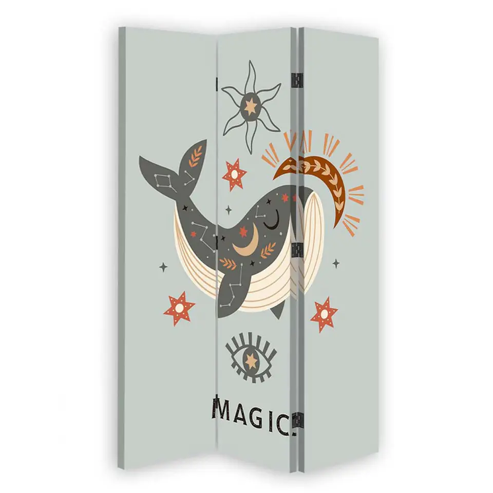 ⁨Parawan dwustronny korkowy, Magiczny wieloryb (Rozmiar 110x170)⁩ w sklepie Wasserman.eu