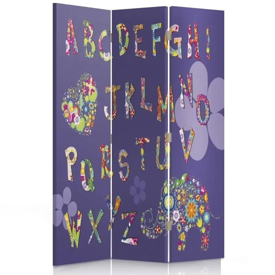 ⁨Parawan dwustronny obrotowy, Alfabet dla dzieci (Rozmiar 110x170)⁩ w sklepie Wasserman.eu