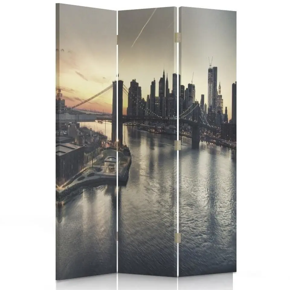 ⁨Parawan dwustronny obrotowy, Brooklyn Bridge w Nowym Jorku (Rozmiar 110x170)⁩ w sklepie Wasserman.eu