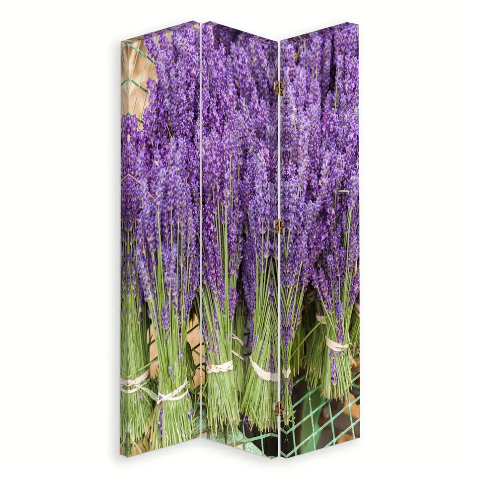 ⁨Double-sided swivel screen, Lavender bouquets (Size 110x170)⁩ at Wasserman.eu