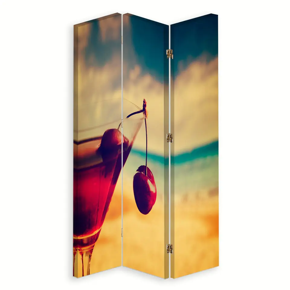 ⁨Parawan dwustronny obrotowy, Wiśniowy drink (Rozmiar 110x170)⁩ w sklepie Wasserman.eu