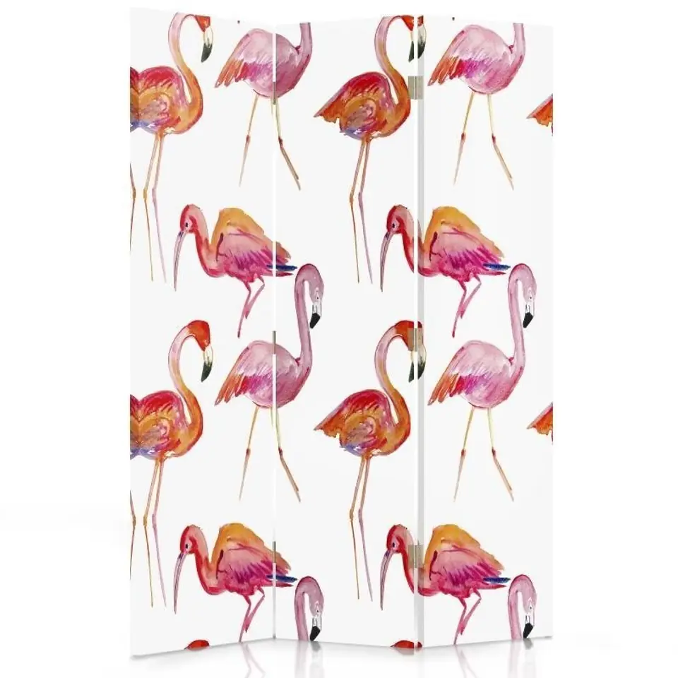 ⁨Parawan dwustronny obrotowy, Flamingi (Rozmiar 110x170)⁩ w sklepie Wasserman.eu