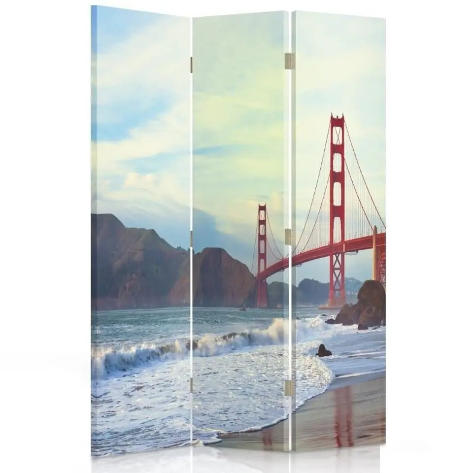 ⁨Parawan dwustronny obrotowy, Golden Gate Bridge (Rozmiar 110x170)⁩ w sklepie Wasserman.eu