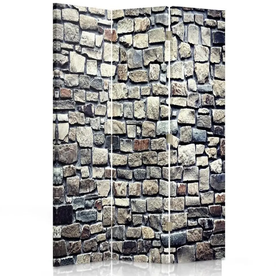 ⁨Parawan dwustronny obrotowy, Kamienna ściana (Rozmiar 110x170)⁩ w sklepie Wasserman.eu