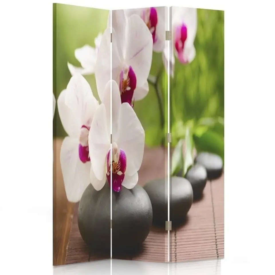 ⁨Double-sided rotating screen, Orchid and shiny stones (Size 110x170)⁩ at Wasserman.eu