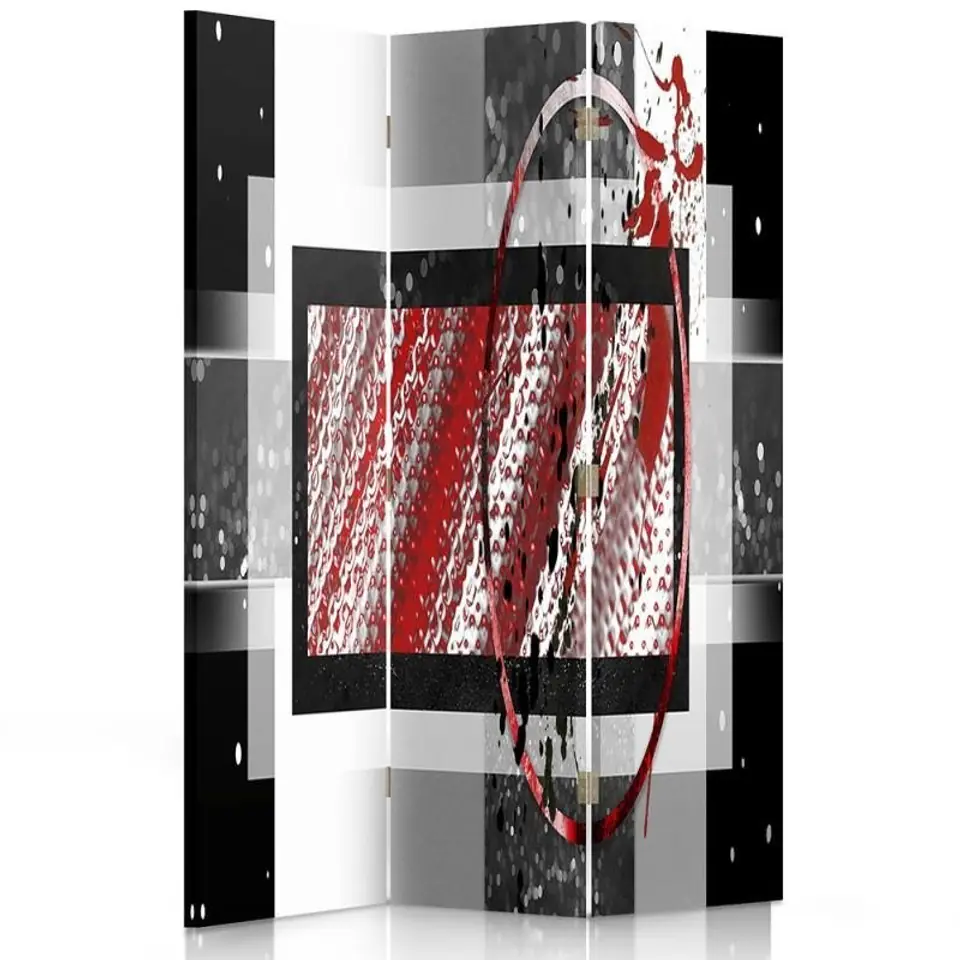 ⁨Double-sided rotating screen, Abstraction in black and red (Size 110x170)⁩ at Wasserman.eu