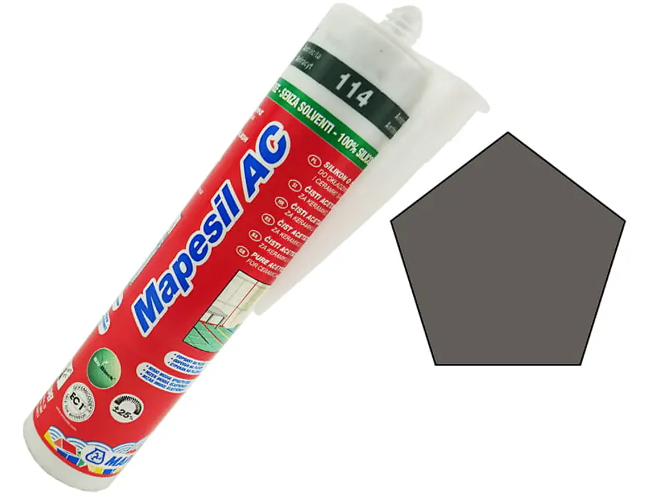 ⁨Silicone based on MAPESIL AC vinegar (114 Anthracite)⁩ at Wasserman.eu