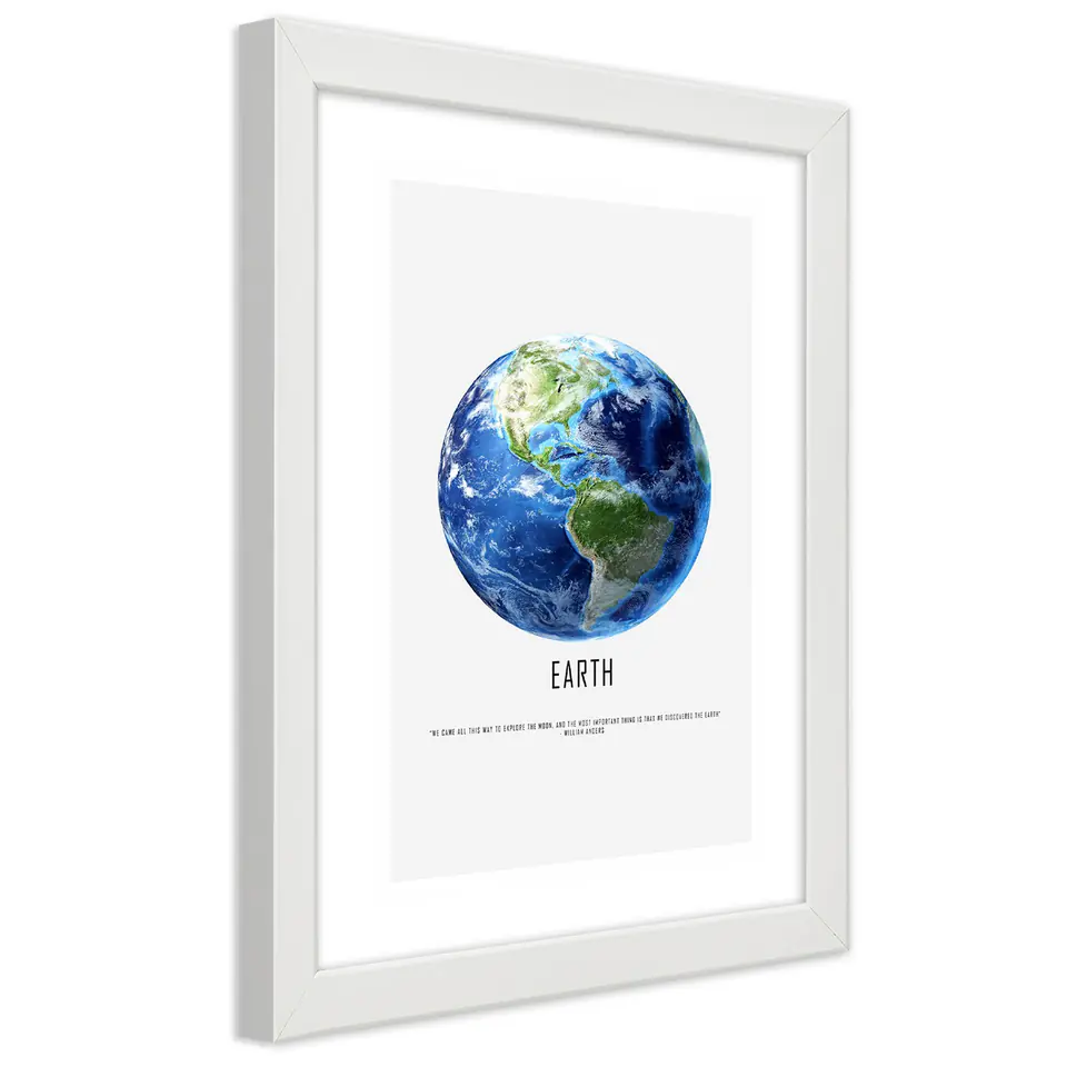 ⁨White frame poster, Planet Earth (Size 70x100)⁩ at Wasserman.eu