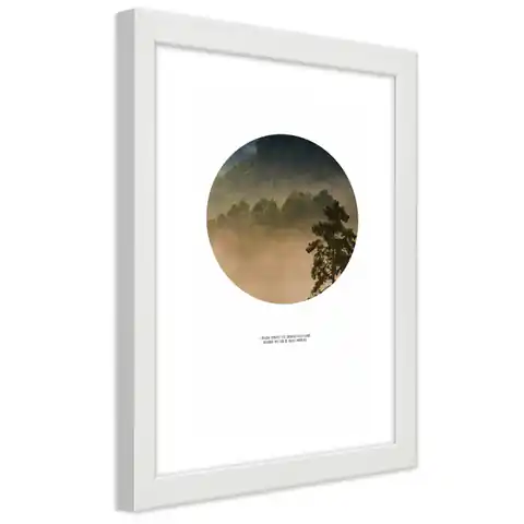 ⁨Poster in white frame, Forest in a circle (Size 30x45)⁩ at Wasserman.eu