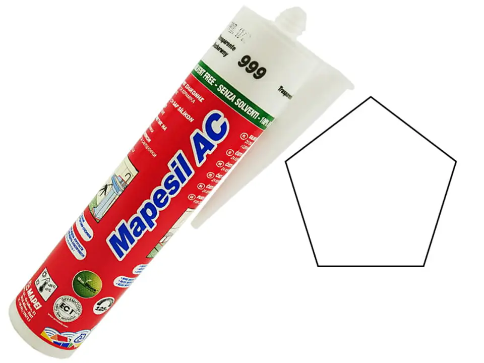 ⁨Silikon na bazie octu MAPESIL AC (999 Bezbarwny)⁩ w sklepie Wasserman.eu