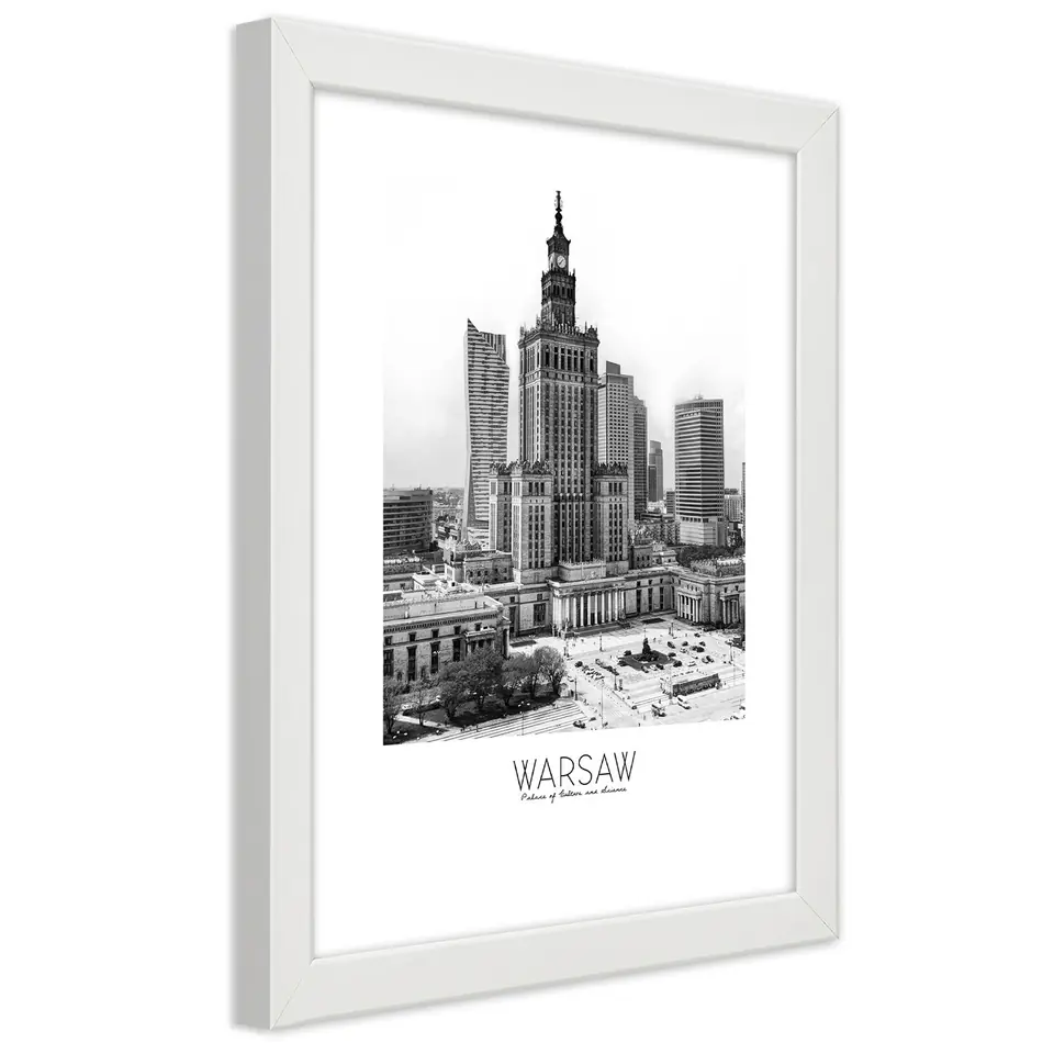 ⁨Obraz w ramie, Pałac Kultury w Warszawie (Rozmiar 20x30)⁩ w sklepie Wasserman.eu