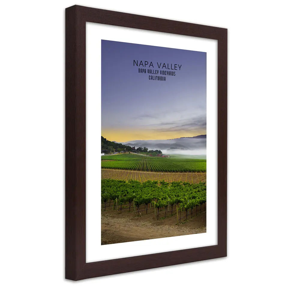 ⁨Poster in bronze frame, Evening at napa Valley (Size 70x100)⁩ at Wasserman.eu