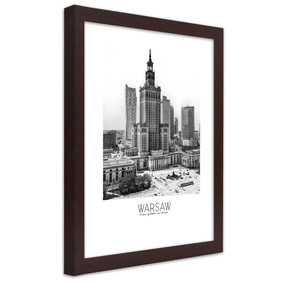 ⁨Bronze frame poster, Palace of Culture in Warsaw (Size 20x30)⁩ at Wasserman.eu