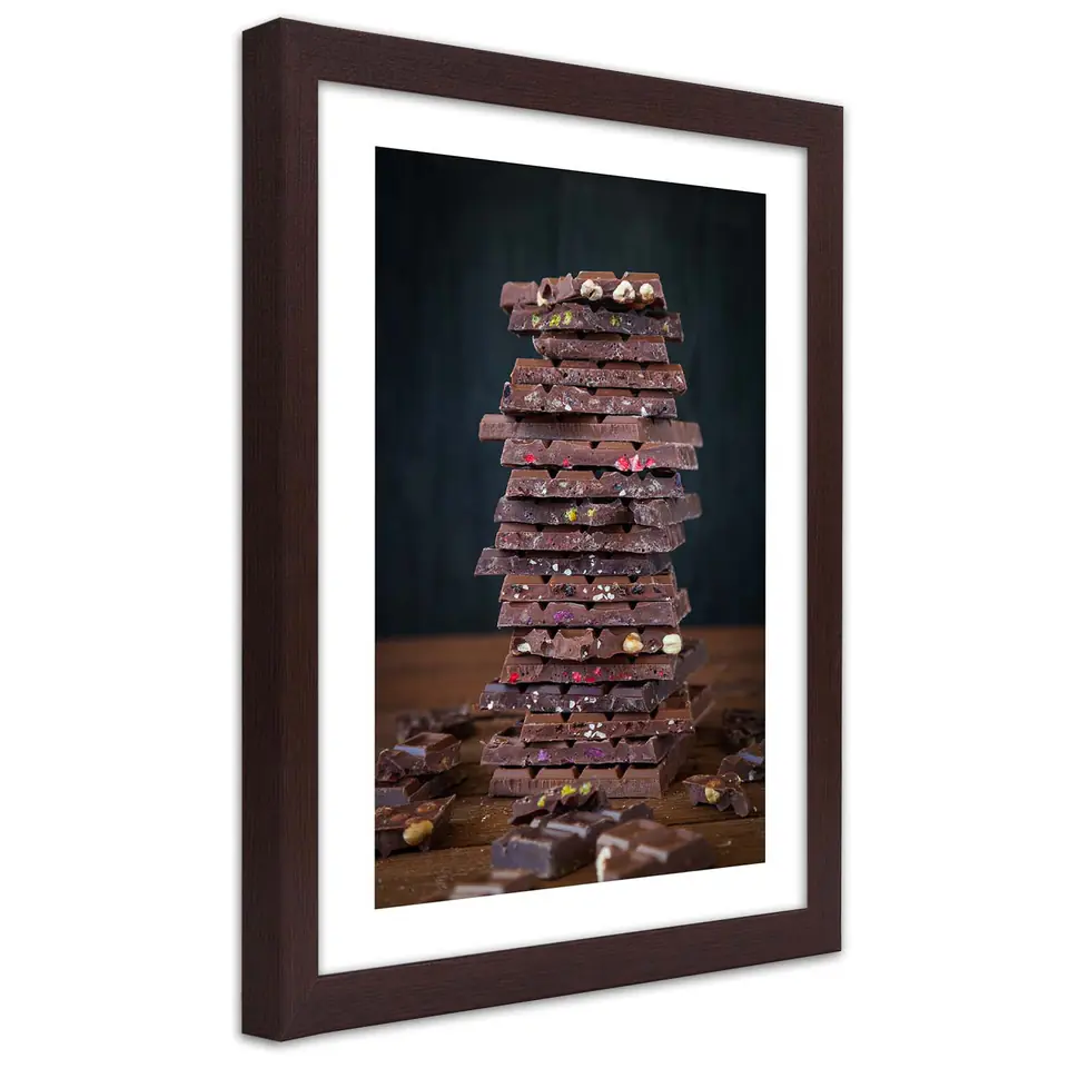 ⁨Obraz w ramie, Wieża z czekolady deserowej (Rozmiar 30x45)⁩ w sklepie Wasserman.eu