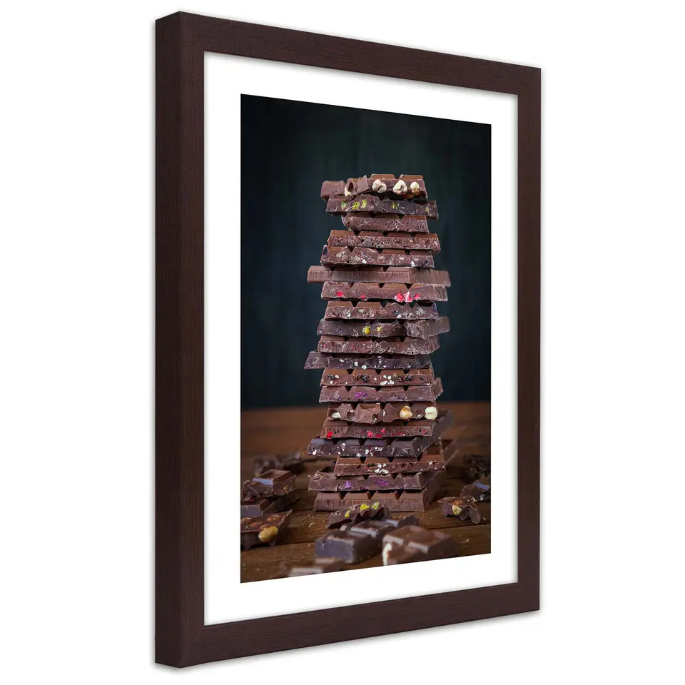 ⁨Bronze Frame Poster, Dessert Chocolate Tower (Size 70x100)⁩ at Wasserman.eu