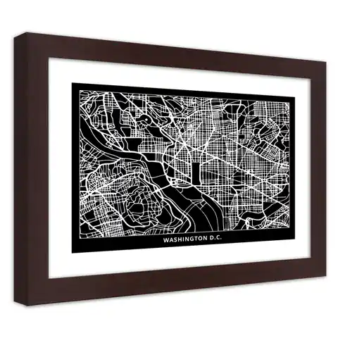 ⁨Obraz w ramie, Plan miasta Waszyngton (Rozmiar 100x70)⁩ w sklepie Wasserman.eu