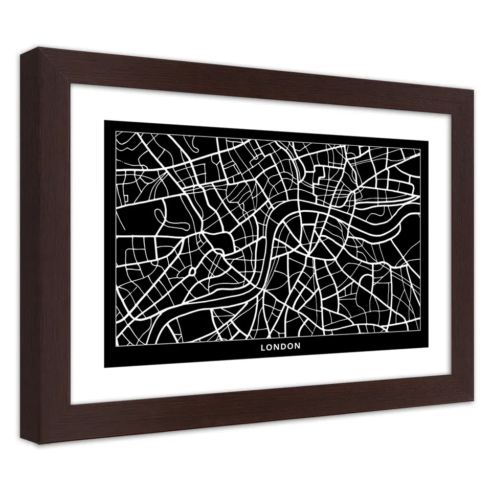 ⁨Obraz w ramie, Plan miasta Londyn (Rozmiar 60x40)⁩ w sklepie Wasserman.eu
