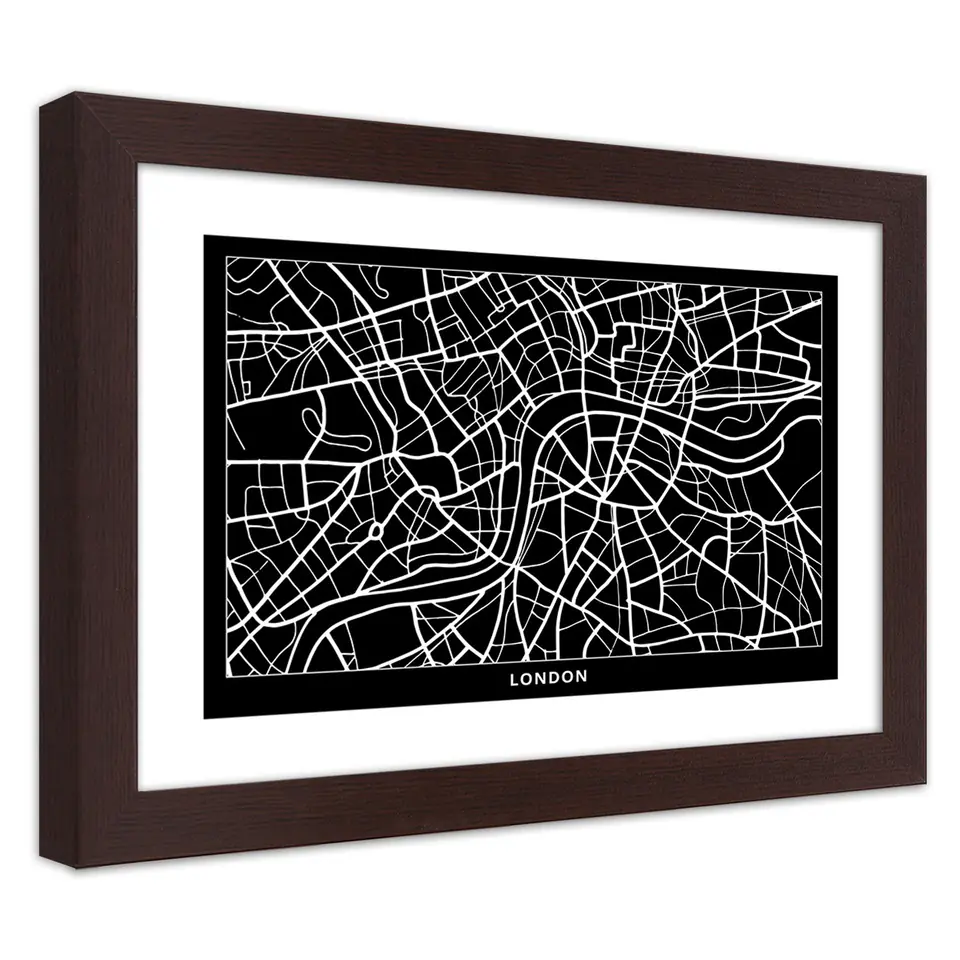 ⁨Bronze frame poster, City Plan London (Size 60x40)⁩ at Wasserman.eu