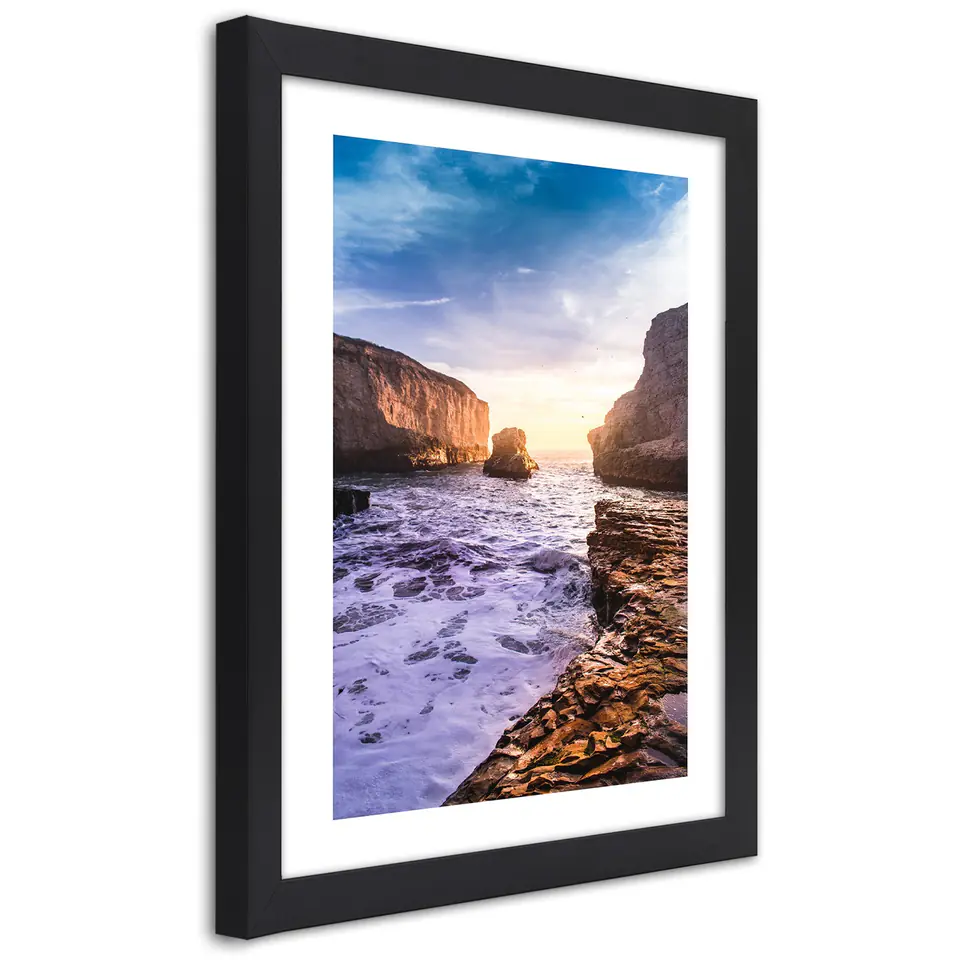 ⁨Obraz w ramie, Ocean i skały (Rozmiar 30x45)⁩ w sklepie Wasserman.eu