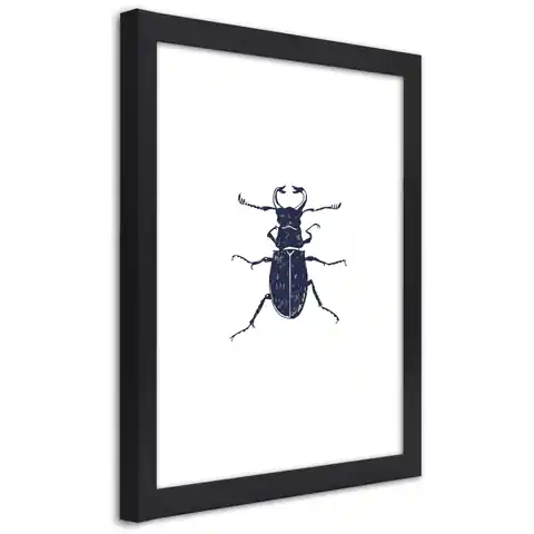 ⁨Poster in black frame, Black beetle (Size 30x45)⁩ at Wasserman.eu