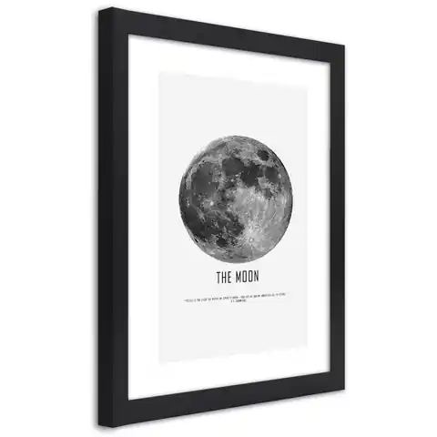 ⁨Poster in black frame, Moon (Size 60x90)⁩ at Wasserman.eu