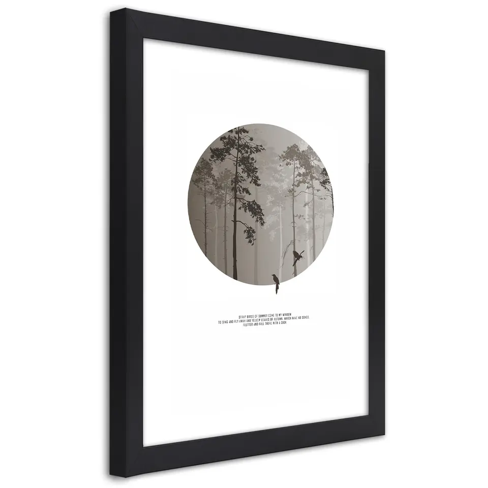 ⁨Obraz w ramie, Ptaki w lesie (Rozmiar 20x30)⁩ w sklepie Wasserman.eu