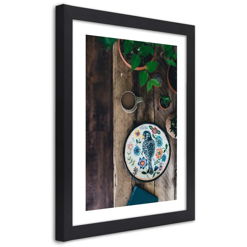 ⁨Obraz w ramie, Haftowany ptak (Rozmiar 20x30)⁩ w sklepie Wasserman.eu
