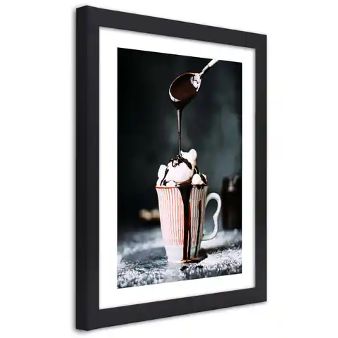 ⁨Obraz w ramie, Kawa z piankami (Rozmiar 20x30)⁩ w sklepie Wasserman.eu