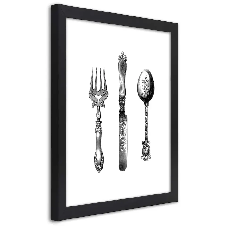 ⁨Obraz w ramie, Rustykalne sztućce (Rozmiar 30x45)⁩ w sklepie Wasserman.eu