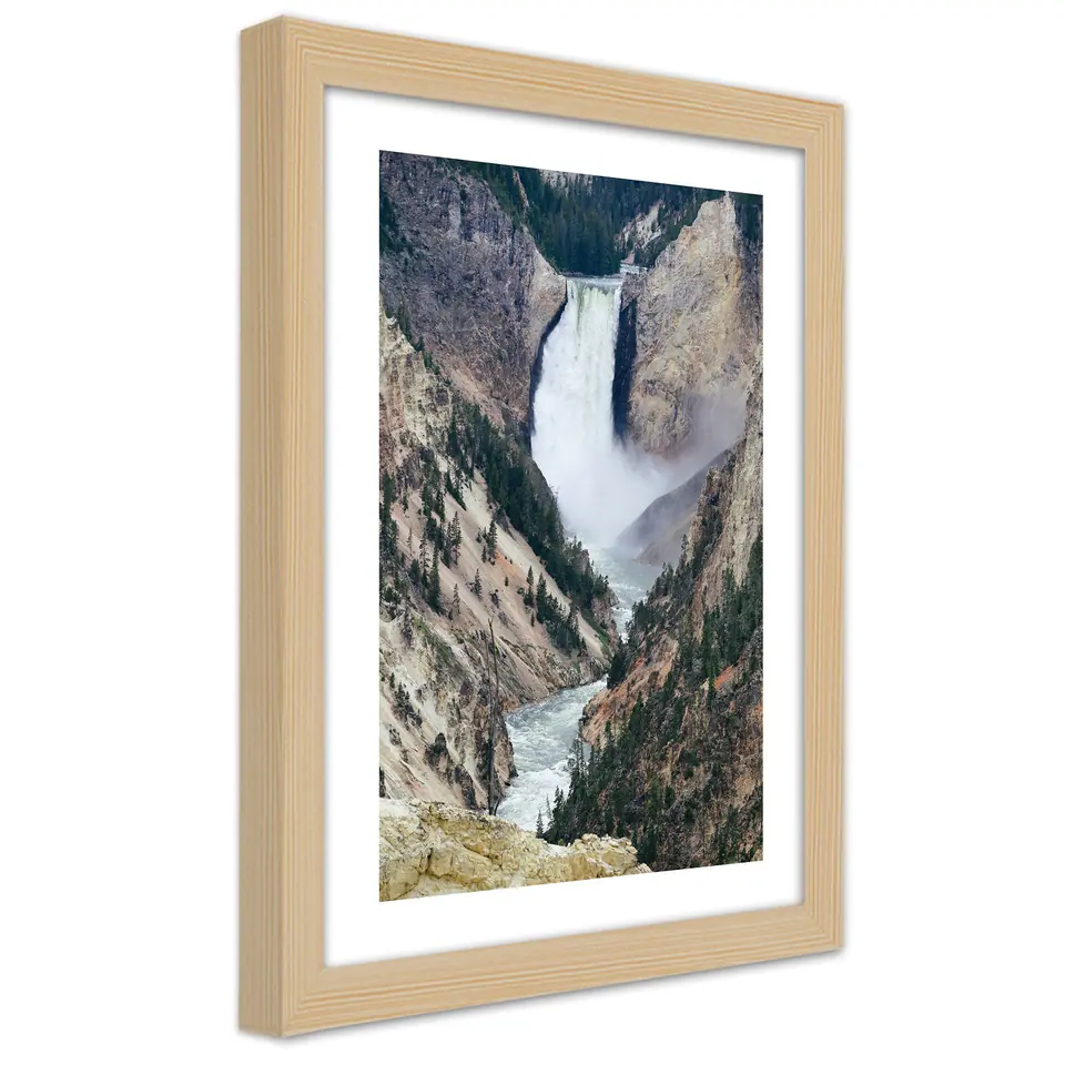 ⁨Obraz w ramie, Wielki wodospad w górach (Rozmiar 20x30)⁩ w sklepie Wasserman.eu