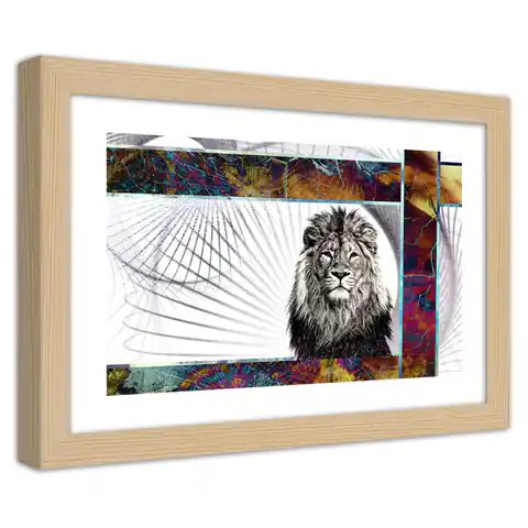⁨Obraz w ramie, Majestatyczny lew (Rozmiar 100x70)⁩ w sklepie Wasserman.eu