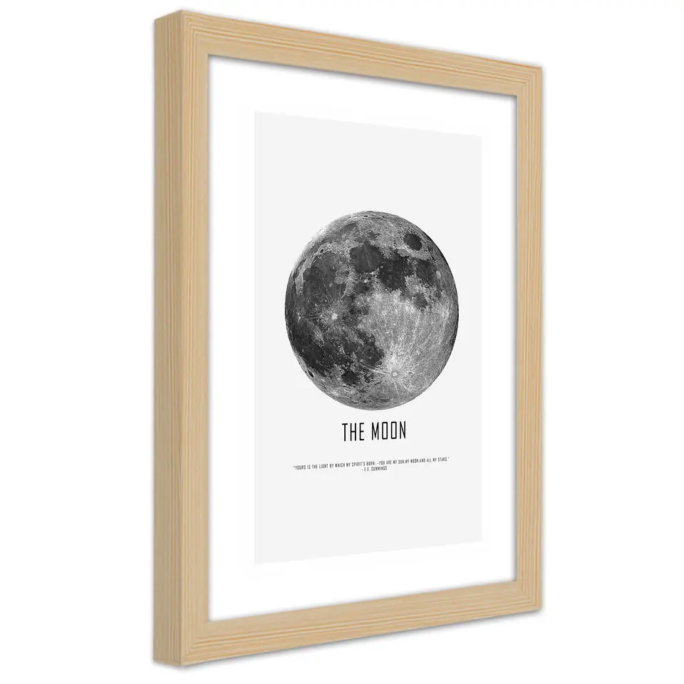 ⁨Natural Frame Poster, Moon (Size 40x60)⁩ at Wasserman.eu