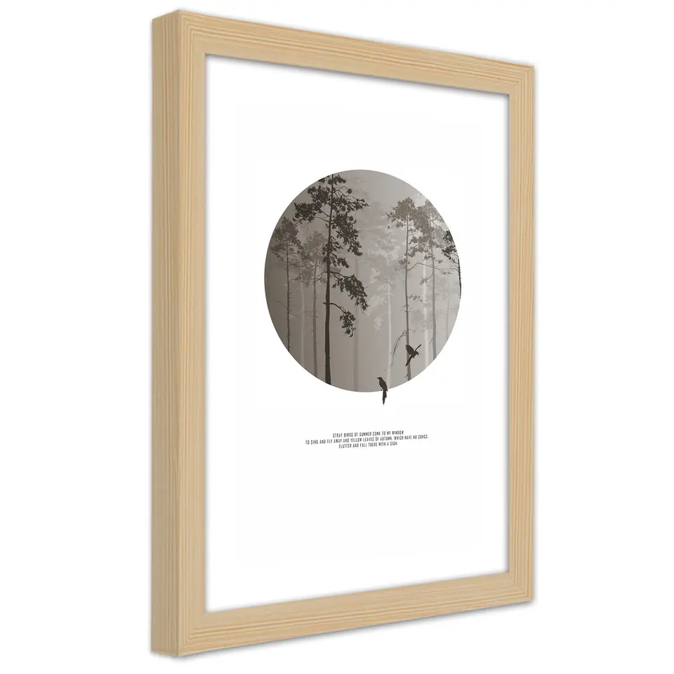 ⁨Obraz w ramie, Ptaki w lesie (Rozmiar 20x30)⁩ w sklepie Wasserman.eu