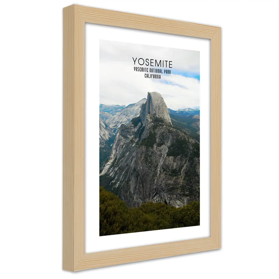 ⁨Natural Frame Poster, Yosemite National Park Rock (Size 30x45)⁩ at Wasserman.eu