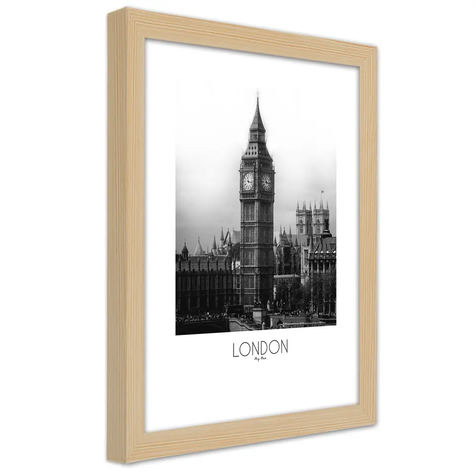 ⁨Natural Frame Poster, Legendary Big Ben (Size 60x90)⁩ at Wasserman.eu